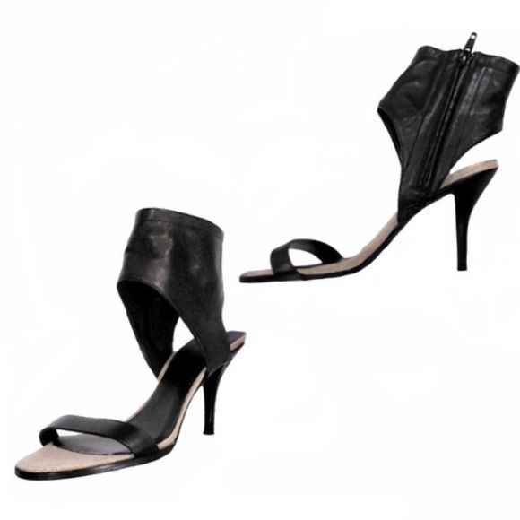 Vince Shoes - Vintage VINCE "ADRIA" High Heel Black Leather Sandals w/Open Toe and Ankle Cuff